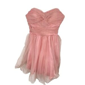 Vintage Masquerade Pink Tulle Sweetheart Neckline Party Dress Prom Y2K 90s Fairy